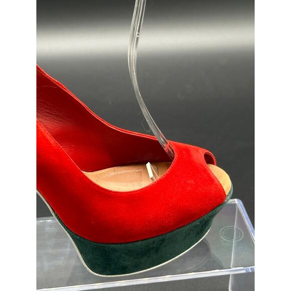 Yves saint Laurent suede peep toe platform - Picture 9 of 16